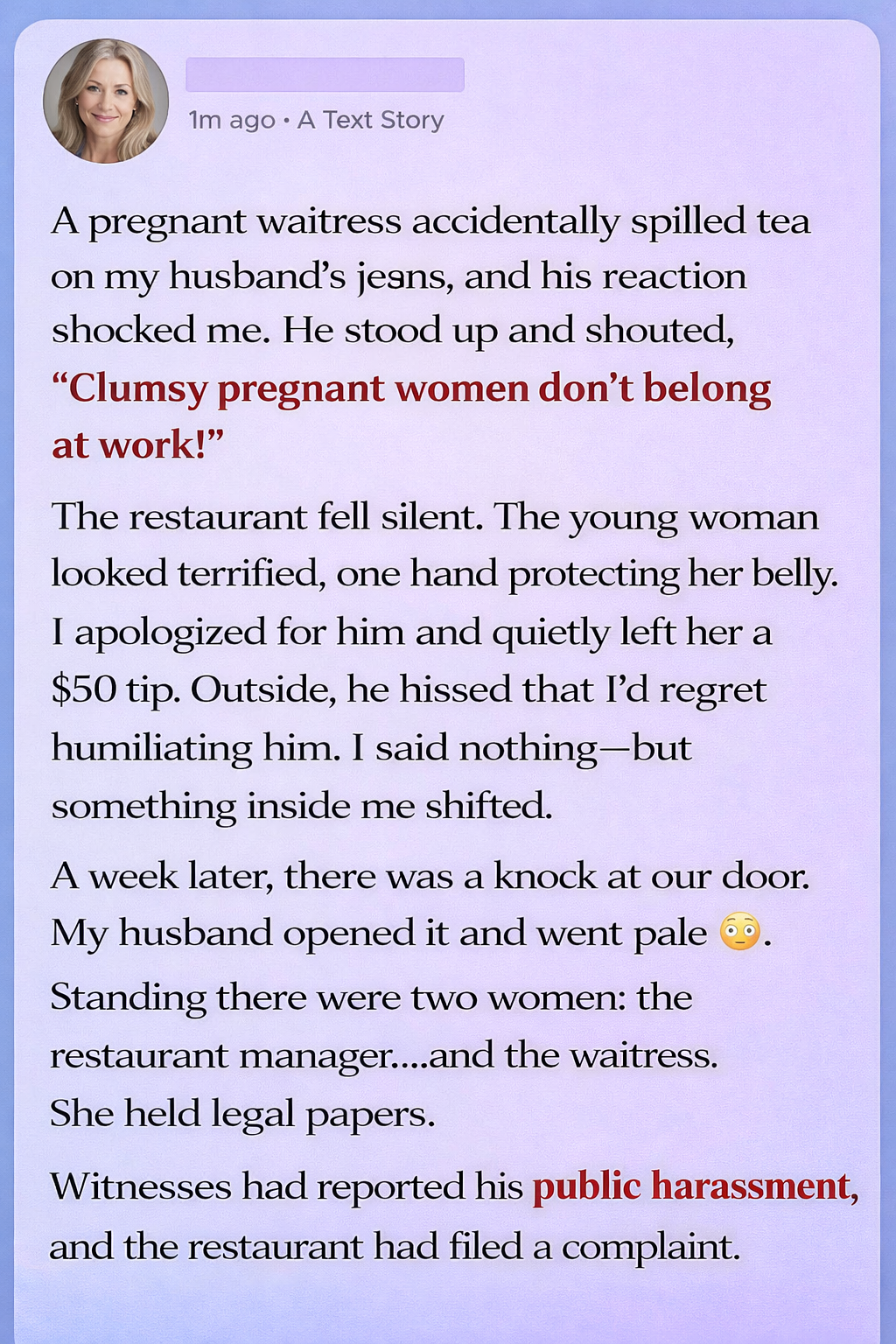 My Husband Mocked a Pregnant Waitress—Then Karma Showed Up at Our House 