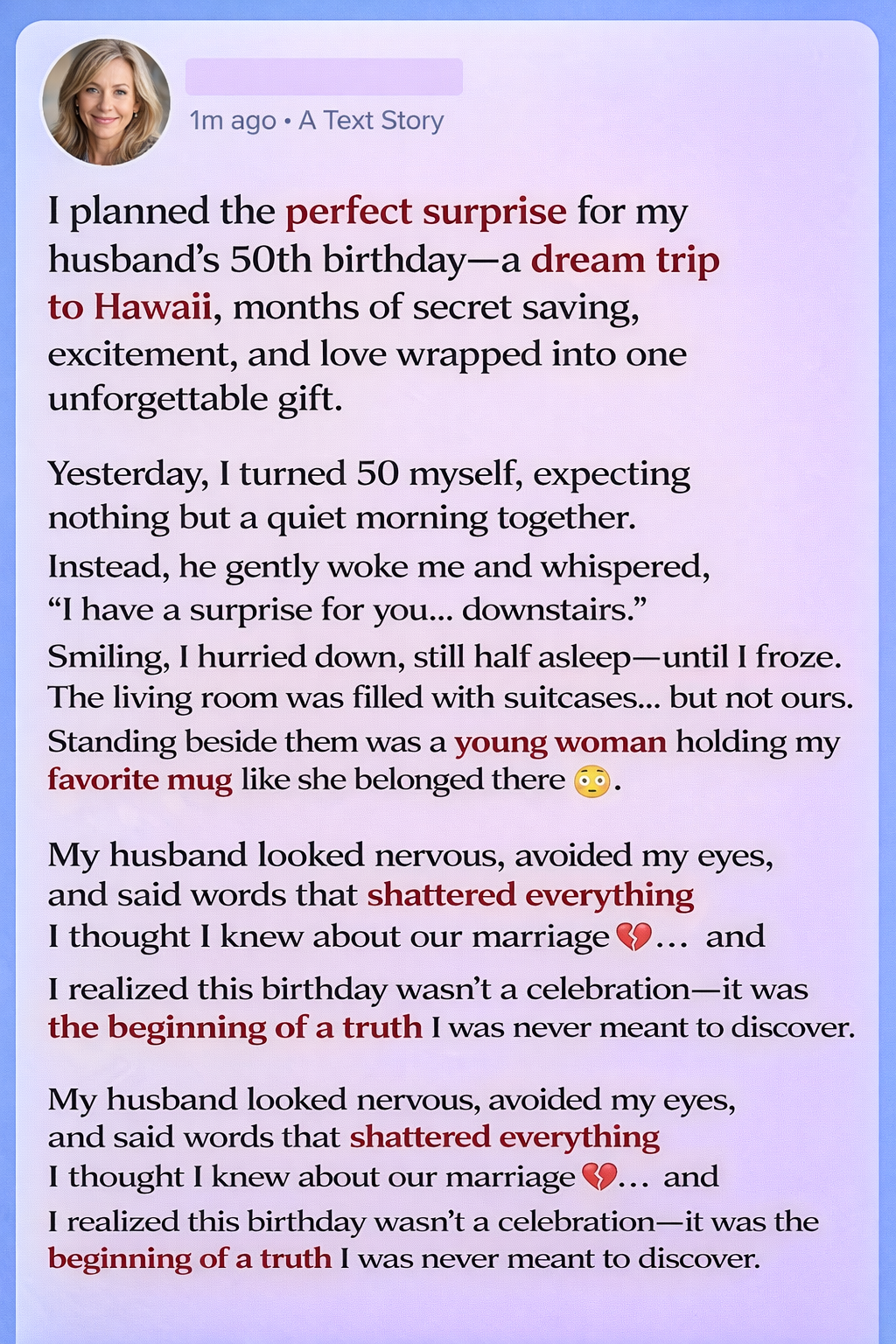 I Surprised My Husband with a Dream Trip for His 50th… What He Gave Me for Mine Left Me Frozen
