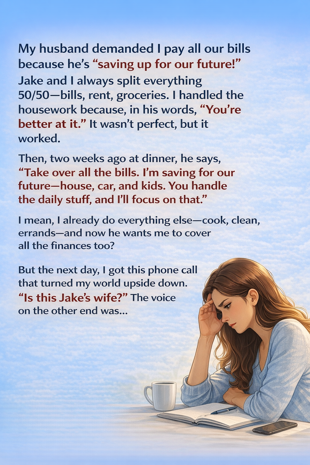 He Demanded I Cover All Our Expenses… Then a Stranger Called and Shattered My Marriage