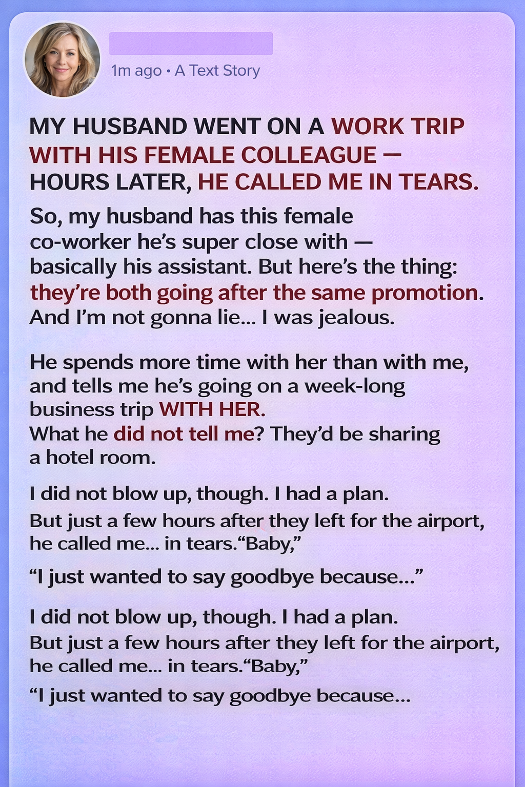 Was it a promotion competition or a romantic getaway? 