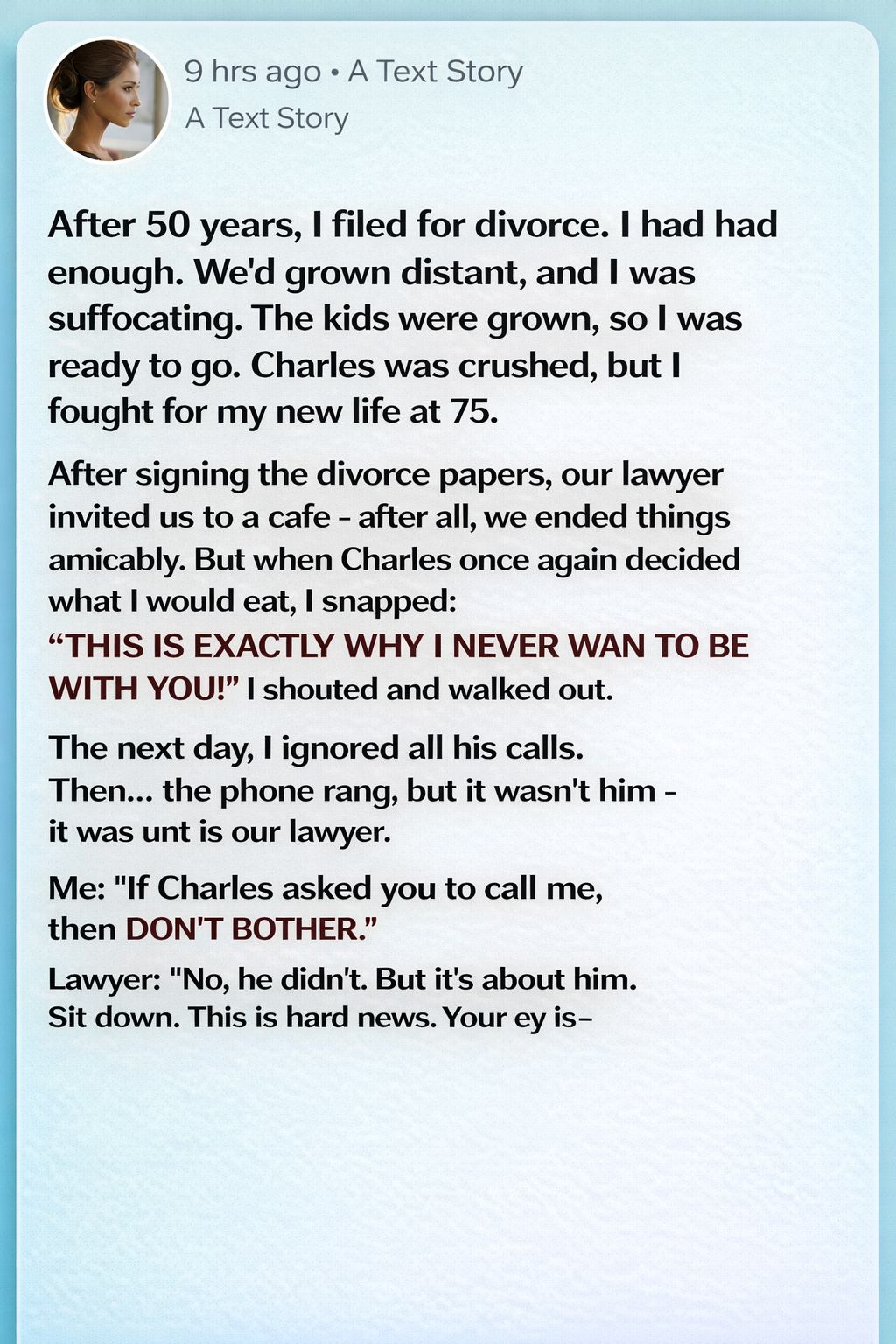 I Asked for a Divorce After 50 Years — Then Our Lawyer’s Call Changed Everything