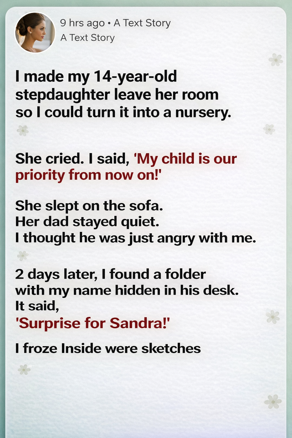 I Took My Stepdaughter’s Bedroom for My Baby—Then Two Days Later, I Found the Folder That Shattered Me