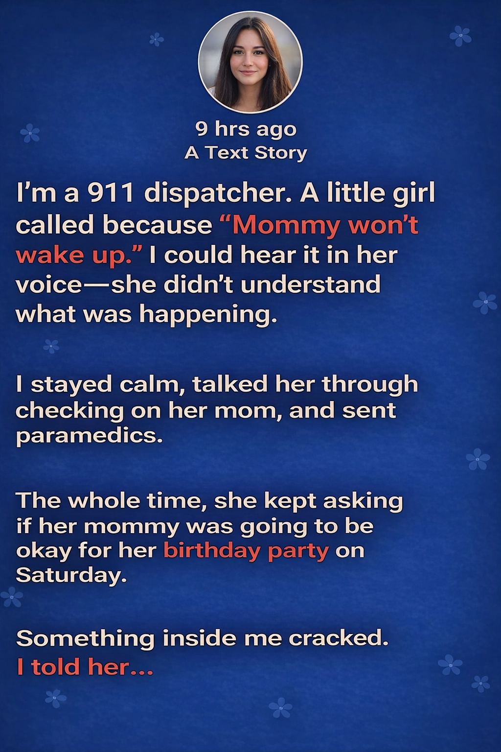 A Little Girl Called 911 Because Her Mom Wouldn’t Wake Up… What She Asked Me Next Changed My Life Forever